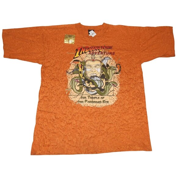 NWT NOS Vintage Indiana Jones Adventure Disney Single Stitch T-Shirt L/XL USA - Picture 1 of 7